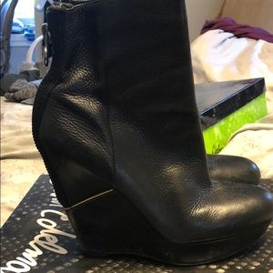 Sam Edelman Viva Black Tumble Wedge Bootie